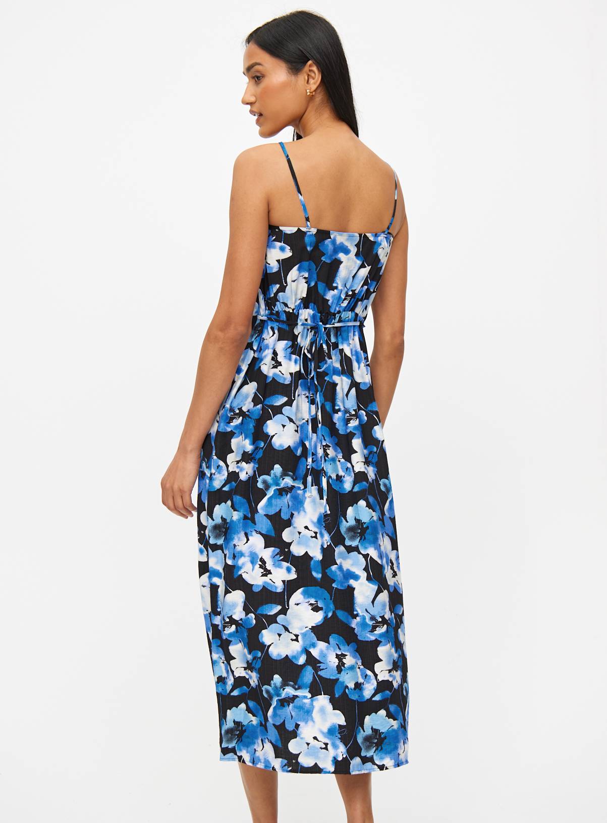 Blue Floral Cami Midi Dress 26 - Image 4